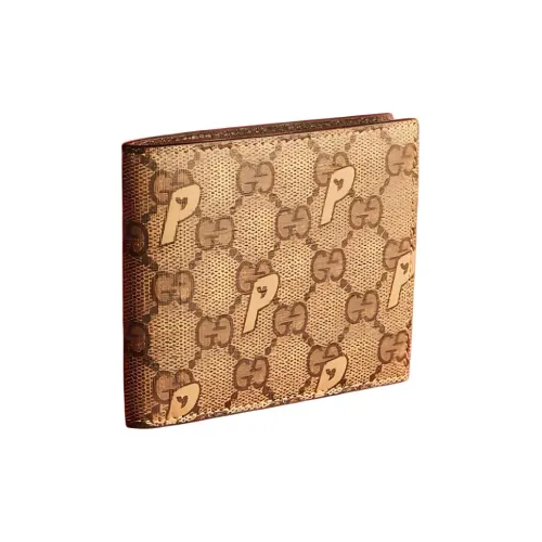 GUCCI Дворцовый Коллаборация Gucci X Palace Collection Холст Кошелек Унисекс Эбеновое дерево