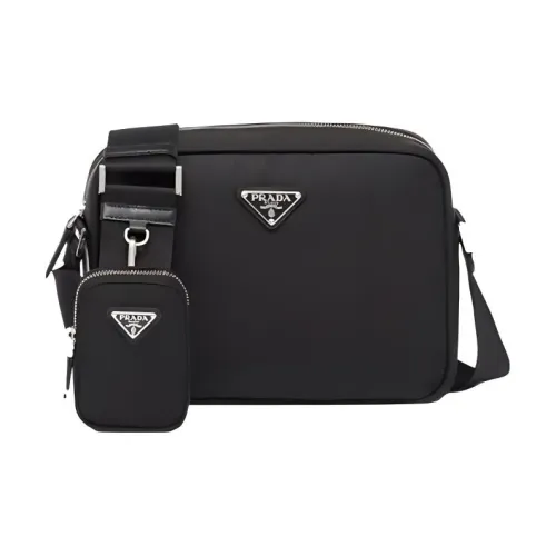 PRADA Adidas Коллаборация Нейлон с текстурой креста Кожа 3 в 1 Камера Сумка Сумка через плечо Унисекс Черный