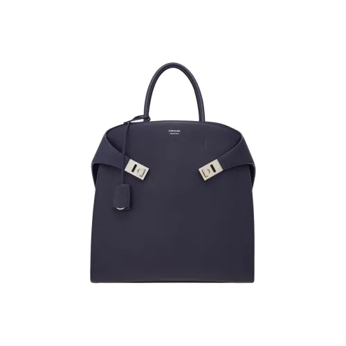 Ferragamo Hug Телячья кожа Тоут Сумка Сумка для покупок Сумка Мужская Полночный синий