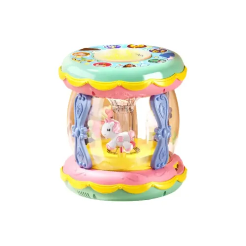 BEIJIESI Вращающаяся деревянная лошадь с ручным барабаном развивающие игрушки