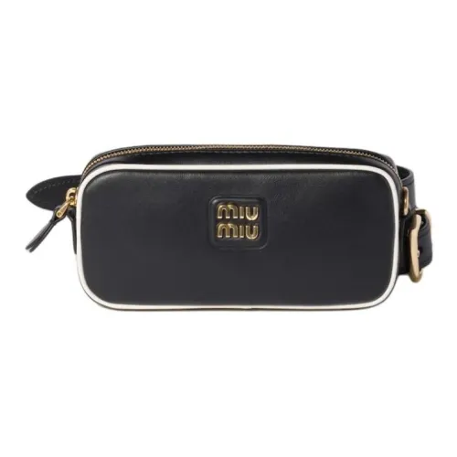 MIU MIU Телячья кожа Бананка Женская Черный Белый