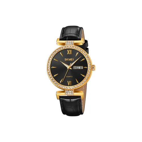 SKMEI Кварцевый механизм Часы Женские Черный циферблат