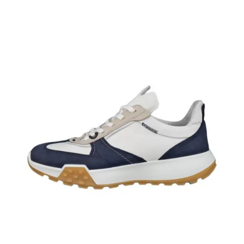 Ecco Ретро SNEAKER Низкий Топ Повседневный Мужской Белый Синий