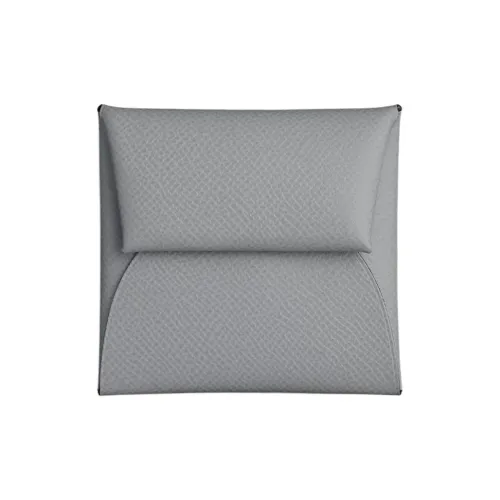 HERMES Bastia Epsom Телячья кожа Кошелек для монет Кошелек Унисекс Серый Puppet