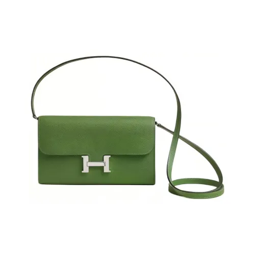 HERMES Constance To Go Epsom Телячья кожа Кошелек Ручная сумка через плечо Женская A8 Yuka Лента Зеленая