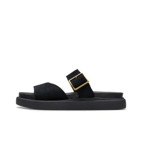 Clarks Резиновая подошва противоскользящие слипоны женские черные