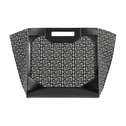 BALMAIN 1945 Кожа Тоут Сумка Сумка для покупок Сумка через плечо Сумка Женская Черная