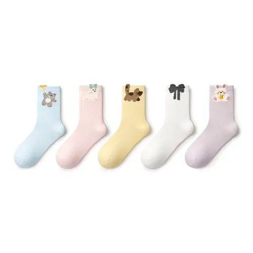 PRIMEET Высокие носки Женские 5 пар Wiggling Ласточкин хвост