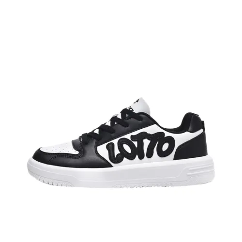 LOTTO Slip-resistant Abrasion-resistant Low-top Skateboard Shoes Women's Black White Лотто Слип-резистентные Износостойкие Низкие Кроссовки для скейтбординга Женские Черный Белый