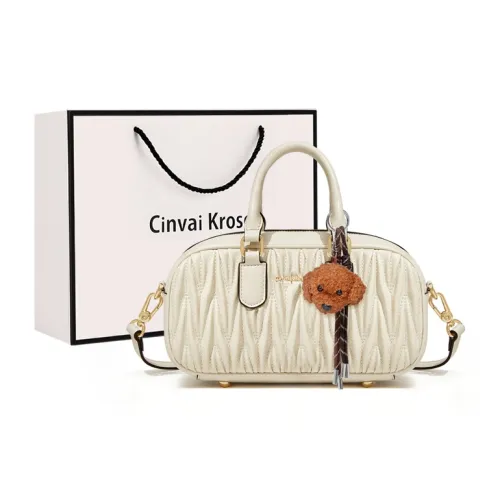 CinvaiKrose Сумка через плечо из синтетической кожи портативная сумка для боулинга большая женская экрю черная