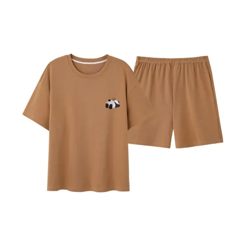 XIAFENYAN Пижамный комплект женский коричневый