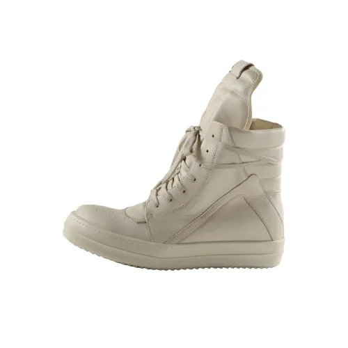RICK OWENS совместный бренд RO Geobasket Высокие Кроссовки для скейтбординга Женские Белые