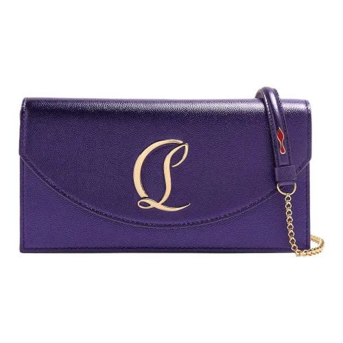 CL Loubi Наппа Кожа Сумка через плечо Сумка на плечо Женская Фиолетовая