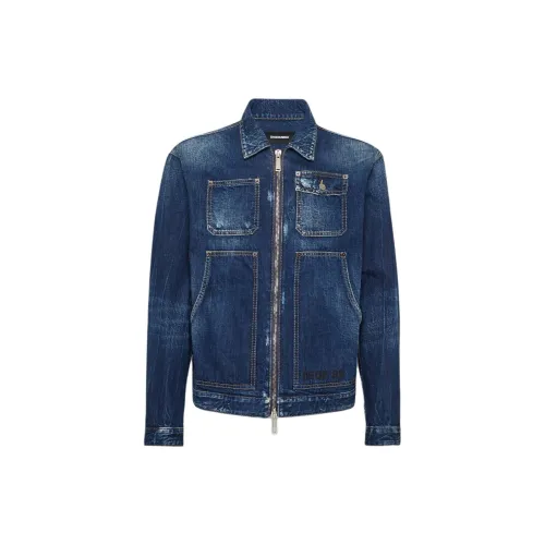 DSQUARED 2 SS25 Denim Jacket Men's Navy Blue