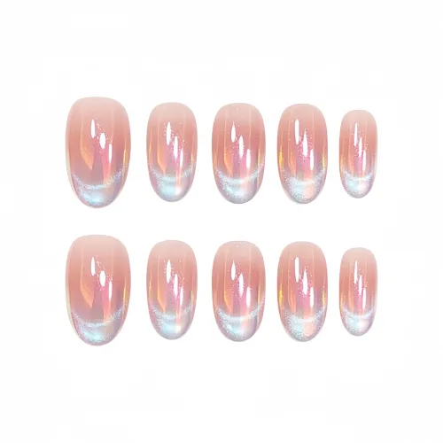 COLLEEN Elegance Brightening Короткий Овал AT Sea Уровень Овал Нюдово-розовый Смудж Градиентный 19 мм 10 шт