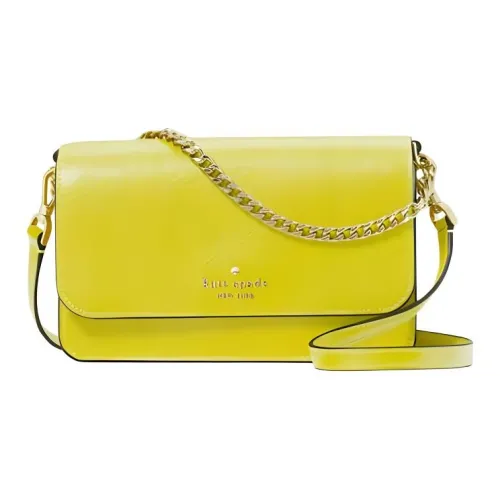 Kate Spade Saffiano кожа через плечо сумка маленькая женская лаймово-желтая