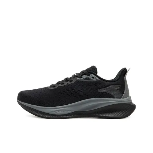 361° Slip-resistant и устойчивый к истиранию покрытие Низкий топ Спринт Беговые кроссовки Унисекс Черный Серый