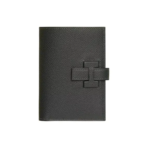 HERMES New H Passant Epsom Телячья кожа Кошелек Унисекс 67 Vert FONCE Темно-зеленый