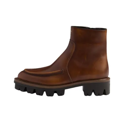 PRADA Ботильоны 4,5 см Женские Коричневые