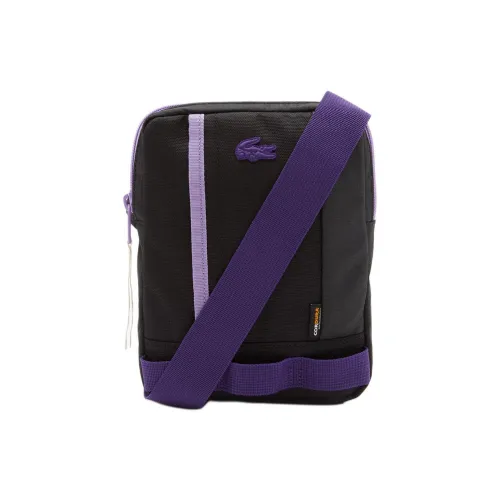 LACOSTE Полиамидная сумка-мессенджер сумка через плечо мужская черная и фиолетовая