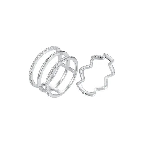 ZEGL Медные Кольца с Покрытием из Белого Золотого Женские