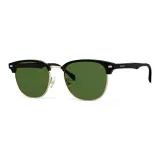 Черная золотая оправа, темно-зеленые линзы