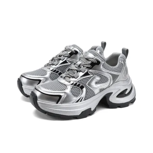 D Fuse SCANDINAVIA Устойчивые к истиранию Низкие Кроссовки с Толстой Подошвой Женские Серебряные