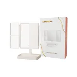 Матовый квадратный корпус, складное зеркало, эксклюзивный [зарядка + трехцветный свет]