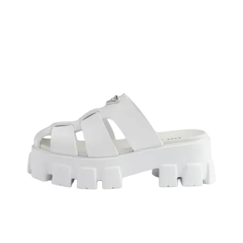 PRADA Monolith Домашние тапочки 5,5 см Женские Белые