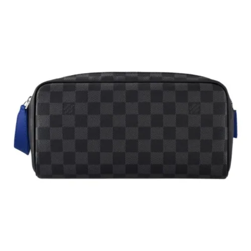 LOUIS VUITTON Dopp Kit Покрытый холст Косметичка Мужской Индиго Синий
