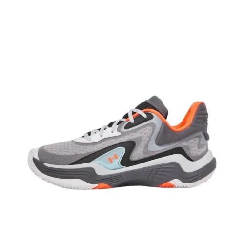 Under Armour Slip-resistant Abrasion-resistant Low-top Basketball Shoes Unisex Gray Under Armour Противоскользящие Аbrasion-resistant Низкие Баскетбольные Кроссовки Унисекс Серый