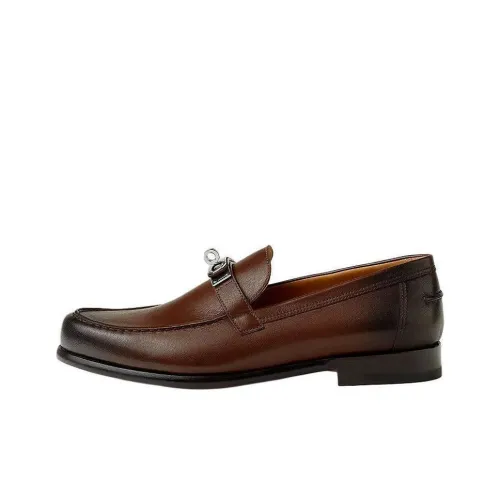 HERMES Destin Лоферы Мужские Коричневые