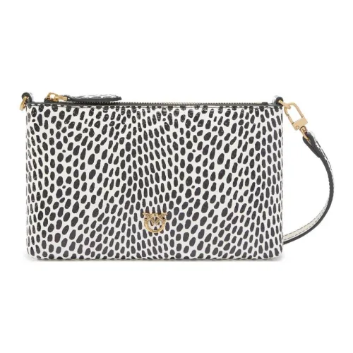 PINKO Love Birds series Коровья кожа Клатч Женская Белый Черный