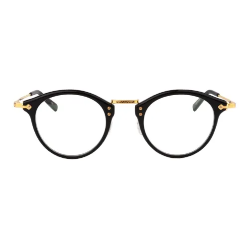 MASUNAGA Пластиковая оправа Oval Оправы для очков Унисекс Черный Золото