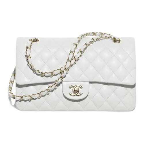 CHANEL Икорный Телячья кожа Сумка через плечо Сумка на плечо Средняя Женская Белая