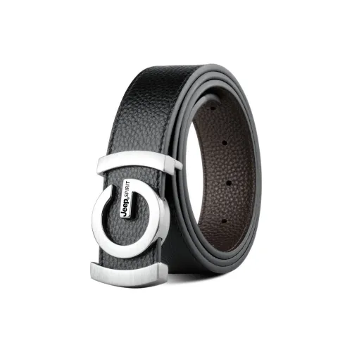 JEEP SPIRIT Ремни из натуральной коровьей кожи мужской черный ширина 3,5 см