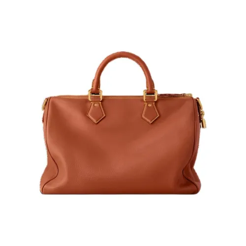 LOUIS VUITTON Speedy Телячья кожа Сумка через плечо Мужская Оранжевая Красная