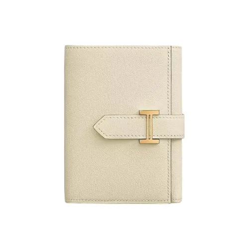 HERMES Bearn Chevre Mysore Шевро Кошелек Женские I2 Nata Кремово-белый