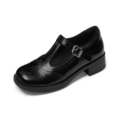 Rongcheng shoe king Туфли Мэри Джейн Черный и Белый Точка Женские