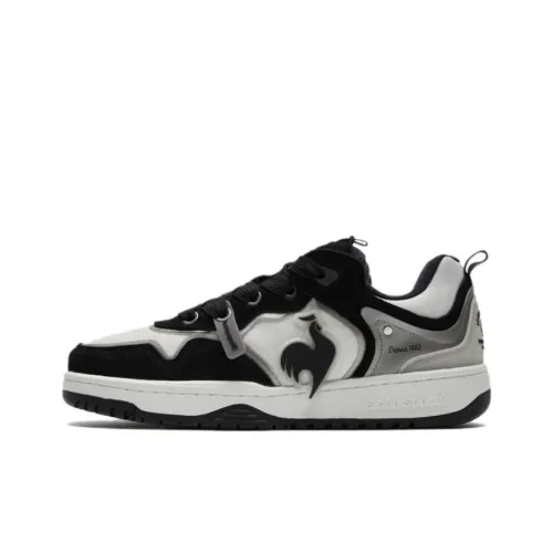 Le Coq Sportif Slip-resistant Abrasion-resistant Low-top Skateboard Shoes Women's Black White Gray Л Кок Спортив Антислип Резистентный Низкий Топ Скейтборд Кроссовки Женские Черный Белый Серый