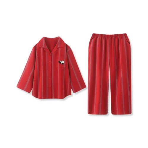XIAFENYAN Пижамный комплект унисекс красный