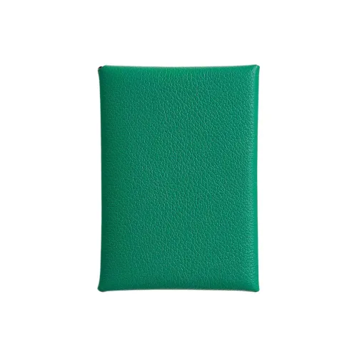 HERMES Calvi Duo Evercolor Телячья кожа Картхолдер Женские U4 Vert Vertigo Dazzling Green