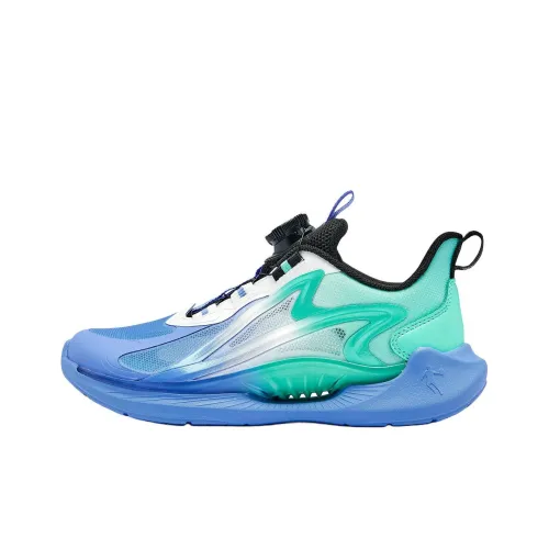 QIAODAN Волна Противоскользящий Износостойкий Низкий Топ Детская Беговая Обувь Синие Зеленые