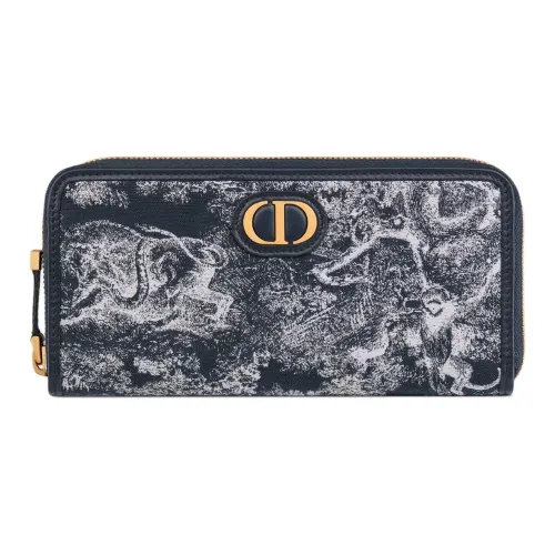 DIOR 30 Montaigne Жаккардовая ткань Кошелек Женские Синий