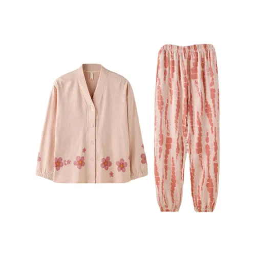 ZAO FU NIAO Пижамный комплект Женский Грейпфрутовый Красный