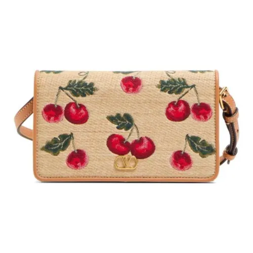 Valentino Рафия Сумка через плечо Женская Бежевая