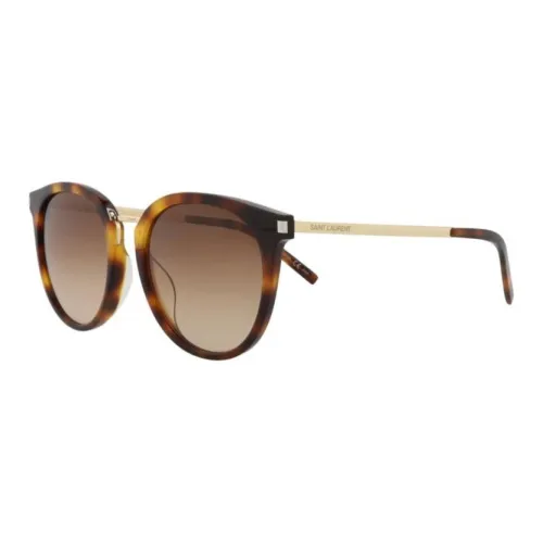 SAINT LAURENT Ацетат Круглые Солнцезащитные очки Женские Черепаховый
