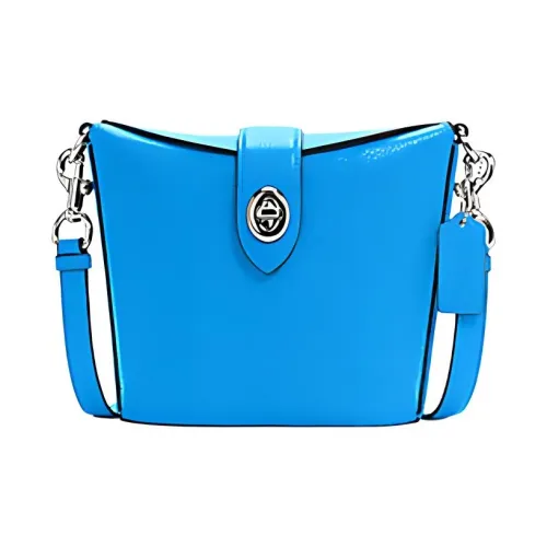 COACH Addie Коровья кожа Сумка Картофель фри Сумка через плечо Маленькая женская яркая синяя