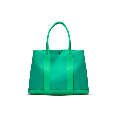 HERMES Garden Party Officer Холст с Negonda Коровья кожа Холст Сумка Садовая Сумка Женская Сумка