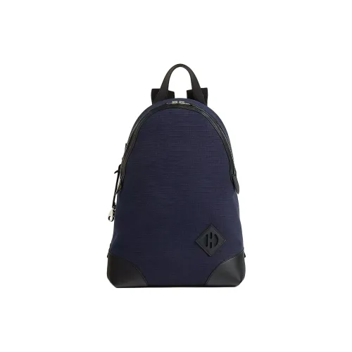 HERMES Allback Холст и Кожа Рюкзак Мужской Глубокое море Синий и Ледяной Синий